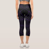 Leggings Capri Spider web noir violet motif Halloween (Verso)