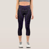 Leggings Capri Spider web noir violet motif Halloween (Recto)