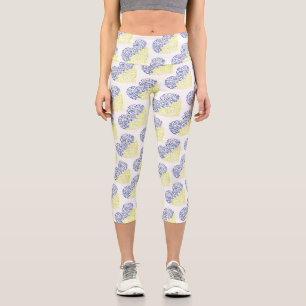 Leggings Capri Spiral tourbillons mehandi coeur drapeau ukrainien
