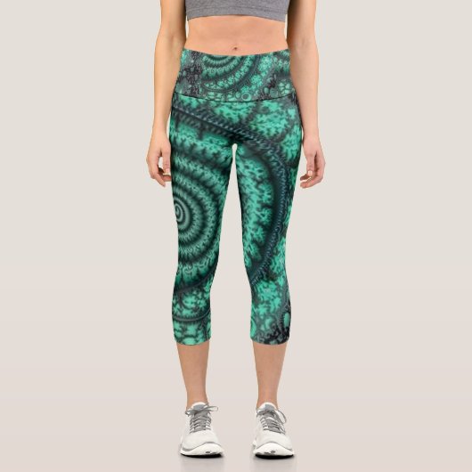 Leggings Capri spirale malachite fragmentée (Recto)