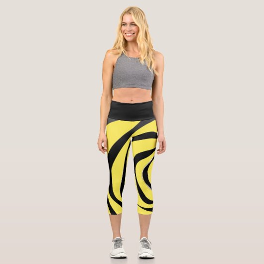 Leggings Capri spirale noire transparente sur l'arrière - plan ja (Recto)