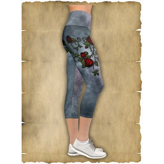 Leggings Capri Spiralé Splendor : Un conte de vigne Rose
