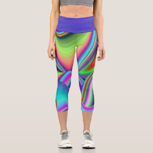 Leggings Capri Spirit of Summer Breeze, Rainbowart Abstrait 3D