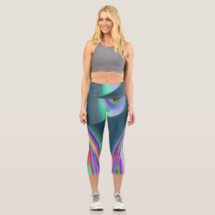 Leggings Capri Spirit of Summer Breeze, Rainbowart Abstrait 3D