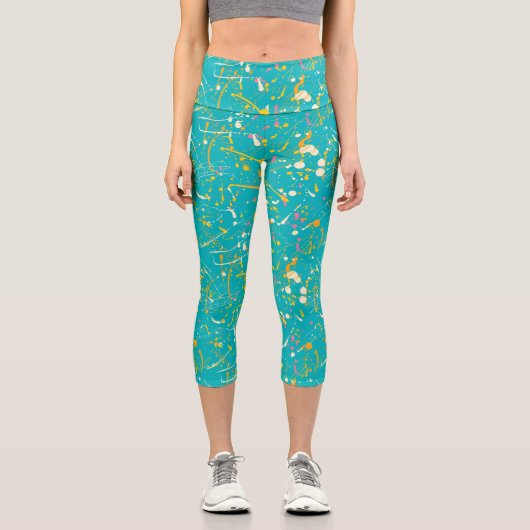 Leggings Capri Splash de peinture Abstraite (Recto)