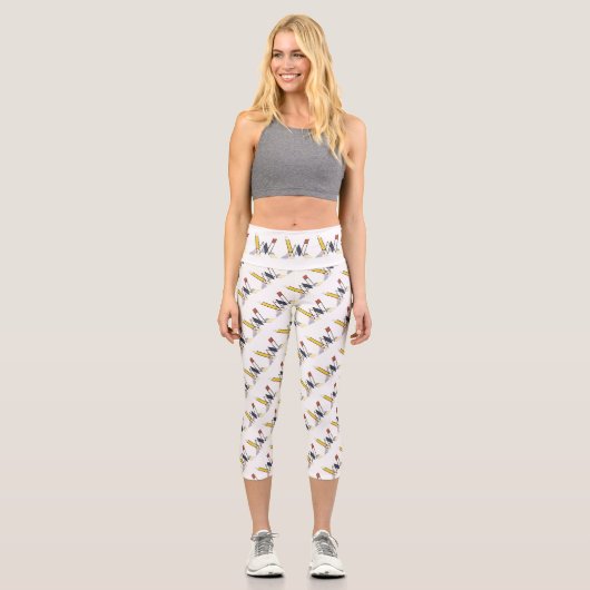 Leggings Capri Splendide néoplasticisme Art Monogramme. Lettre W (Recto)