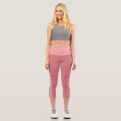 Leggings Capri Sportifs avec texte moderne - Rose rose pâle (Recto)