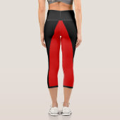 Leggings Capri Sporty Red et Black Stripe Name Modèle (Verso)