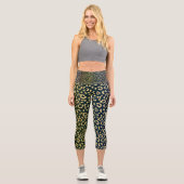 Leggings Capri Spots en peau de léopard d'or (Recto)