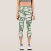 Leggings Capri Spots et bandes 2 - Vert (Recto)
