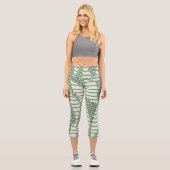 Leggings Capri Spots et bandes 2 - Vert (Recto)