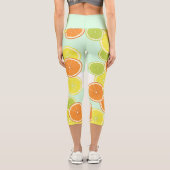 Leggings Capri Squeeze The Day - Mint Green Citrus Fruit Slices (Verso)