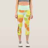 Leggings Capri Squeeze The Day - Mint Green Citrus Fruit Slices (Recto)