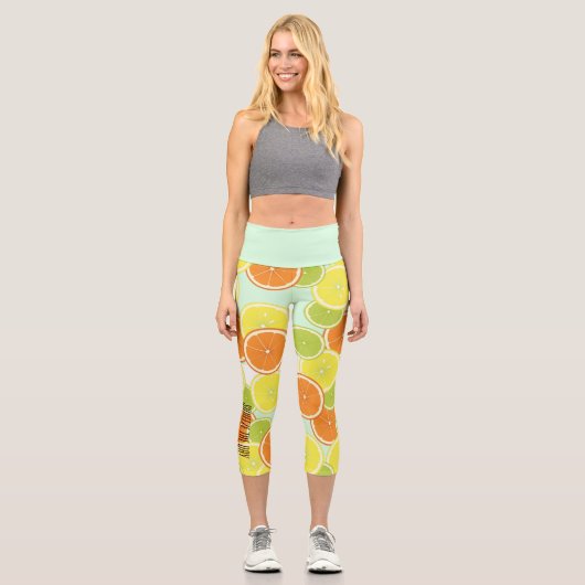 Leggings Capri Squeeze The Day - Mint Green Citrus Fruit Slices (Recto)