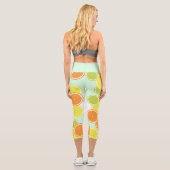 Leggings Capri Squeeze The Day - Mint Green Citrus Fruit Slices (Verso)