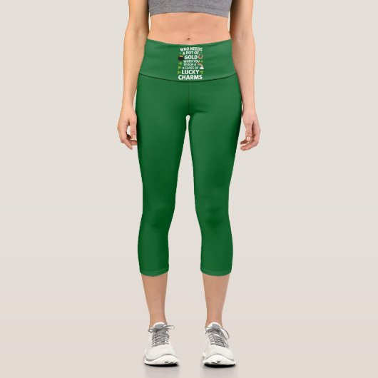 Leggings Capri St patrick acher Lucky Charm Clover Irlandais (Recto)