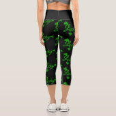 Leggings Capri St, Patricks Day Lucky Shamrock Green Clover Leaf (Verso)