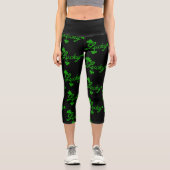 Leggings Capri St, Patricks Day Lucky Shamrock Green Clover Leaf (Recto)