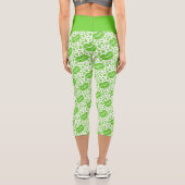 Leggings Capri St. Patrick's Day Vert Irlandais lèvres Motif aléa (Verso)
