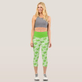 Leggings Capri St. Patrick's Day Vert Irlandais lèvres Motif aléa (Recto)