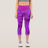 Leggings Capri Starburst Fractal Purple Psychédélique Sauvage Mag (Recto)