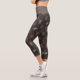 Leggings Capri Stark, Lannister, Targaryen, Motif du Trône de fe