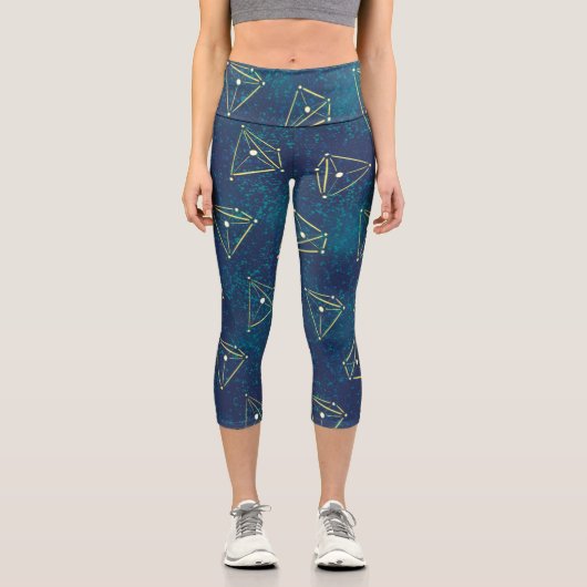 Leggings Capri Starry Sky Géométrie spatialeConstellations de chi (Recto)