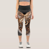 Leggings Capri Steampunk Élégant Clockwork Gear Coeur (Recto)
