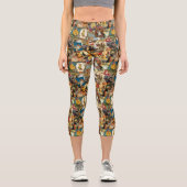 Leggings Capri Stickers Citrouilles Victoriens et Halloween (Recto)