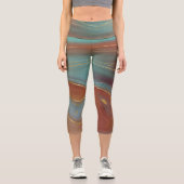 Leggings Capri Strata automne | Terra Cotta Turquoise et Gold Aga (Recto)