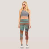 Leggings Capri Strata automne | Terra Cotta Turquoise et Gold Aga (Recto)