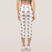 Leggings Capri Striped angelfish cartoon (Verso)