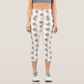 Leggings Capri Striped angelfish cartoon (Recto)
