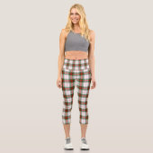Leggings Capri Stuart / Stewart tartan blanc rouge vert plaid (Recto)