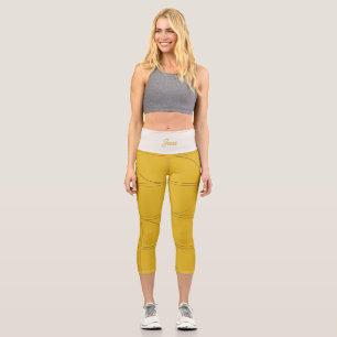 Leggings Capri Studio to Street Minimal Pattern Jaune personnal