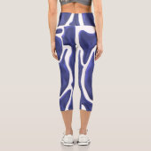 Leggings Capri Style Abstrait avec bleu d'art moderne (Verso)