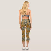 Leggings Capri Style Batik Floral Abstrait africain (Verso)