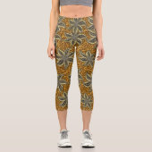 Leggings Capri Style Batik Floral Abstrait africain (Recto)