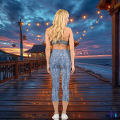 Leggings Capri Style bleu texturé : Personnaliser le logo et le t