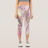 Leggings Capri Style d'art vectoriel Plante tropical Abstrait (Recto)