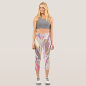 Leggings Capri Style d'art vectoriel Plante tropical Abstrait (Recto)
