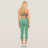 Leggings Capri Style de rayures verticales en vert jade classique (Verso)