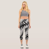 Leggings Capri Style Leaf Zebra Stripes (Recto)