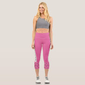 Leggings Capri Style moderne chic texte de golf motif rose (Recto)