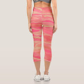 Leggings Capri Style moderne contemporain tendance Jaune & rose (Verso)