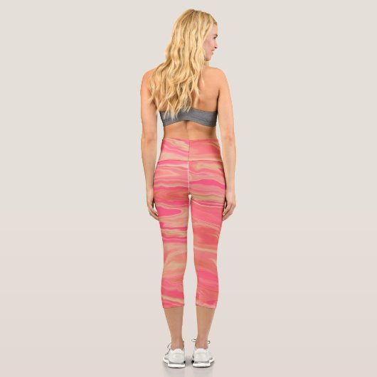 Leggings Capri Style moderne contemporain tendance Jaune & rose (Verso)