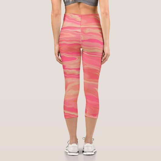 Leggings Capri Style moderne tendance Jaune & Rose (Verso)