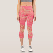 Leggings Capri Style moderne tendance Jaune & Rose (Recto)