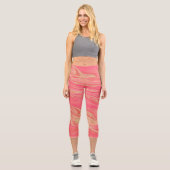 Leggings Capri Style moderne tendance Jaune & Rose (Recto)