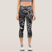 Leggings Capri Style Monochrome Graffiti urbain (Recto)